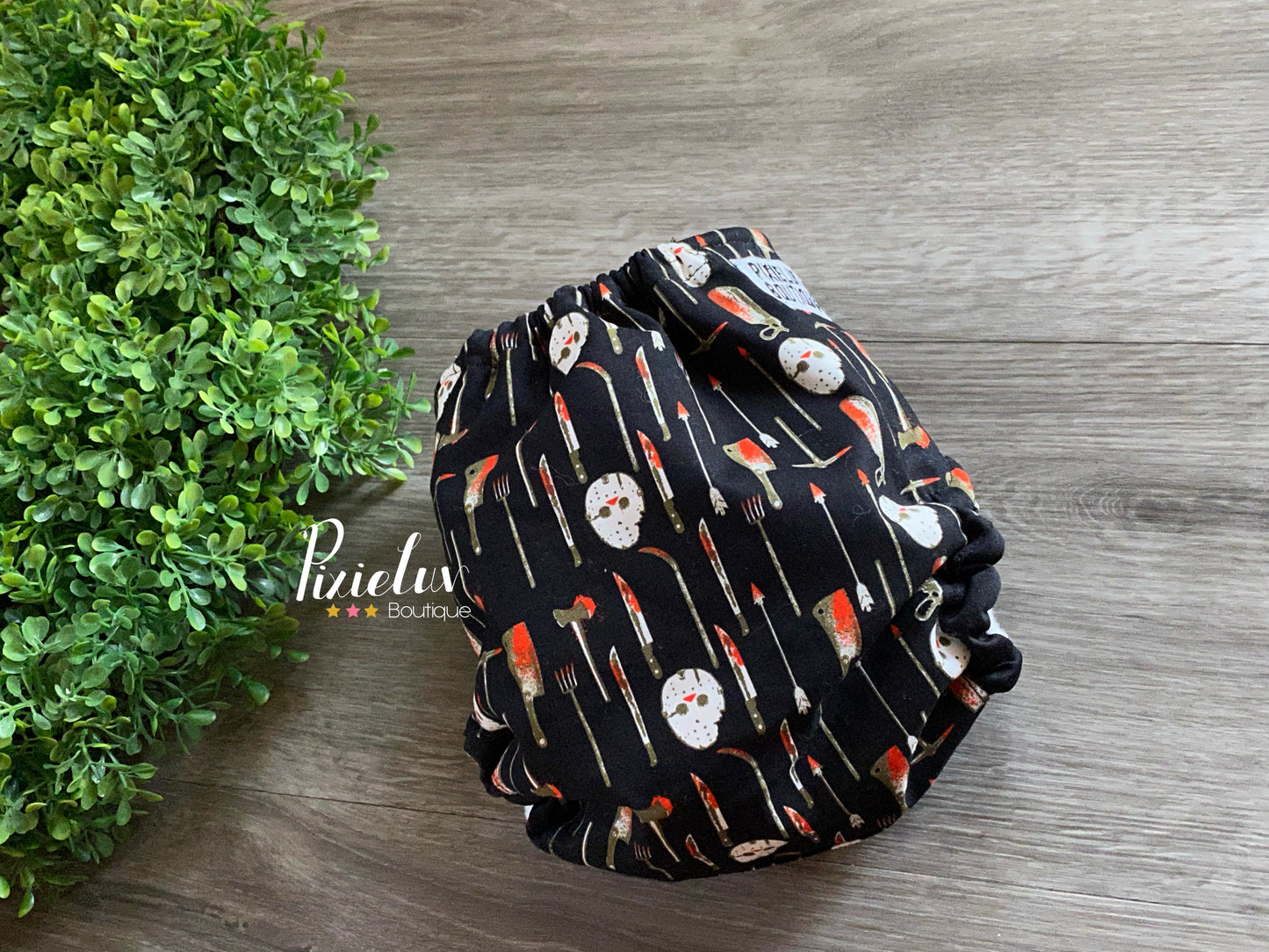 Horror Movie Camp Stalker Inspired One Size Pocket Cloth Diaper, Everyday Use, Photoshoot- READY TO SHIP