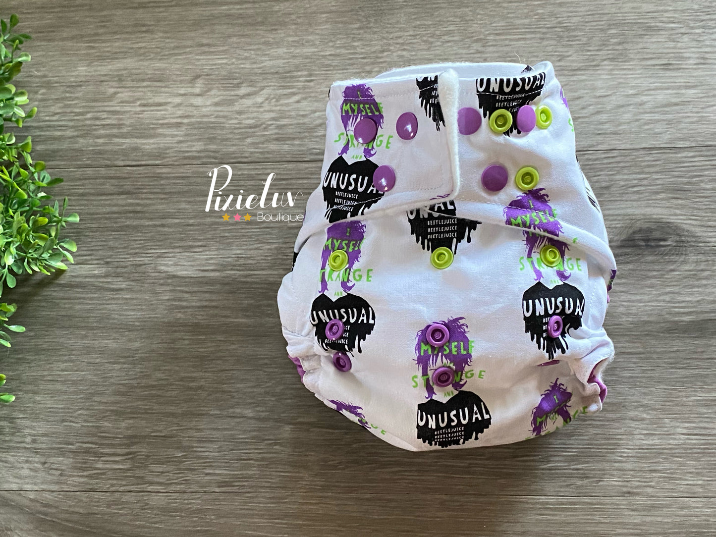 Halloween Movie Unusual Deceased Book Inspired One Size Pocket Cloth Diaper, Everyday Use, Photoshoot- READY TO SHIP