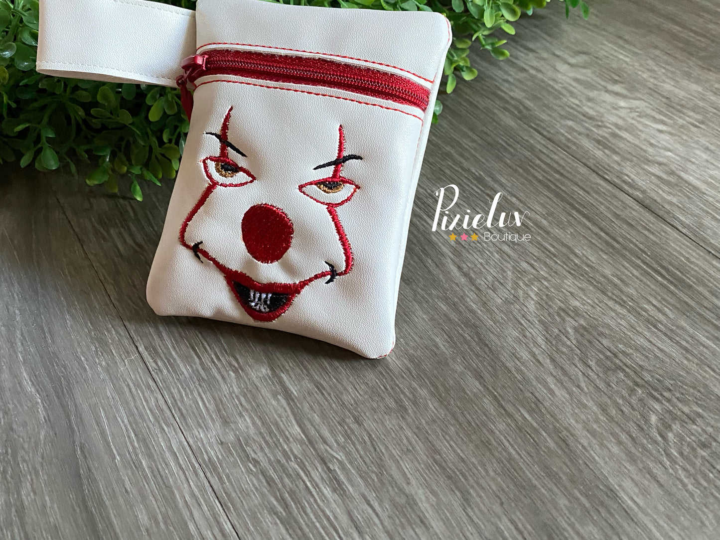 Halloween Scary Clown Zipper Bag, Horror Movies, Coin- Card Holder, Lip Balm Purse