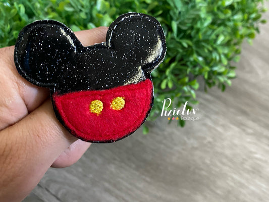 Red Overall Magical Mouse Inspired Felties, Felt, Bow, Clip, Embellishments, Nurse/ Doctor Badge Decor- MADE TO ORDER