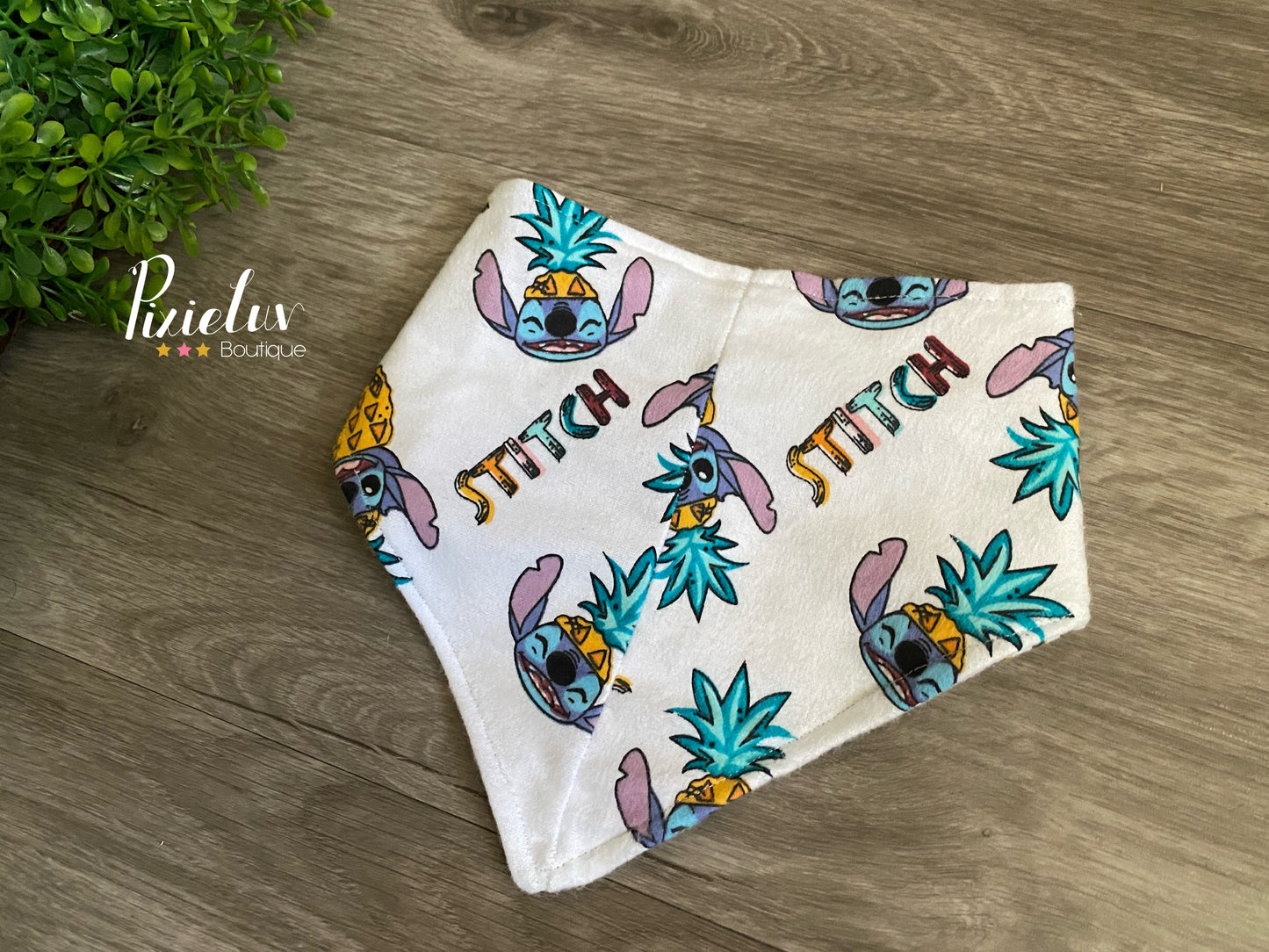 Blue Space Monster Pineapple Baby Bibs, Double Sided Soft Reusable Bib- READY TO SHIP