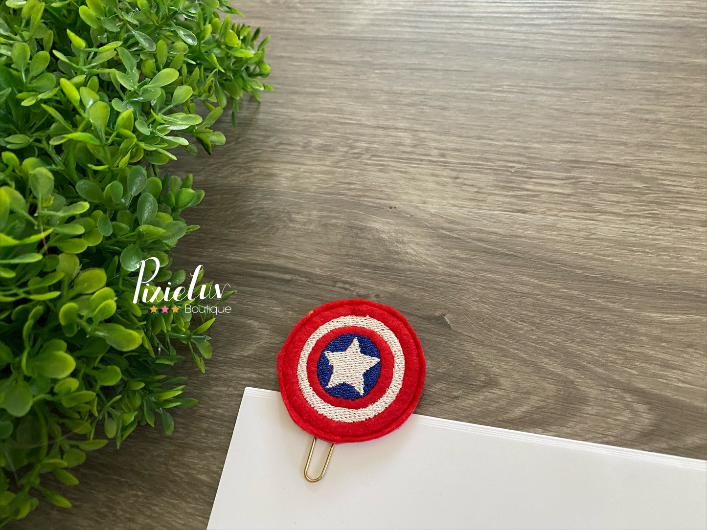 Stripes and Star Superhero Shield Inspired Inspired Felties, Felt, Bow, Clip, Embellishments, Nurse/ Doctor Badge Decor- MADE TO ORDER