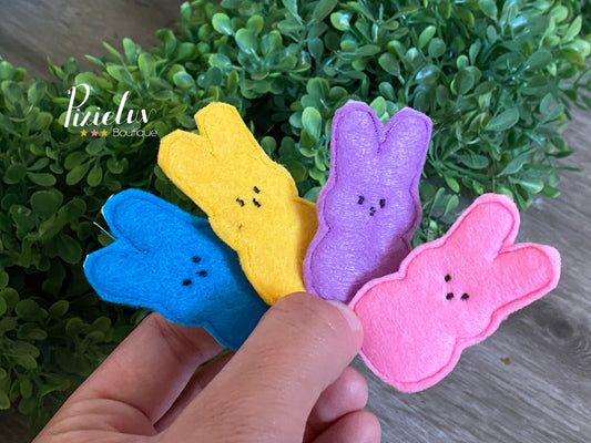 Colorful Sugar Marshmallow Inspired Easter Felties, Fluffy Bunny, Easter Sweets, Felt, Bow, Clip, Embellishments, Nurse/ Doctor Badge Decor- MADE TO ORDER