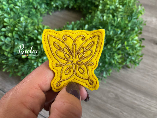 Yellow Butterfly, Magical House Inspired Felties, Felt, Bow, Clip, Embellishments, Nurse/ Doctor Badge Decor- MADE TO ORDER