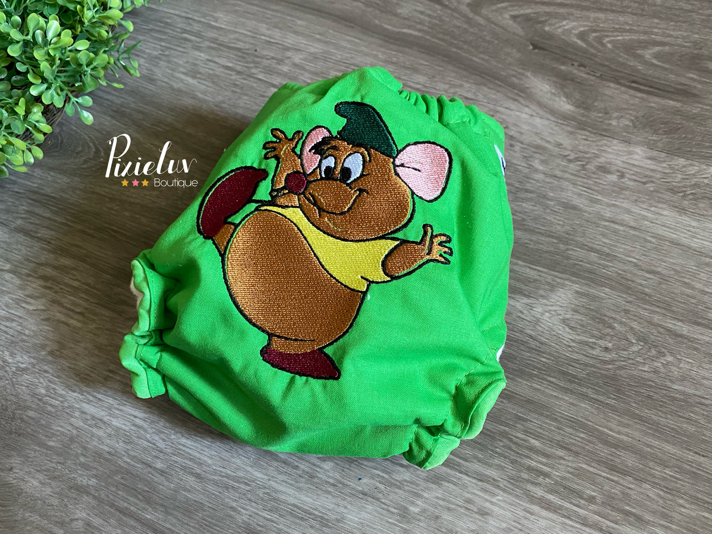 Mice Friends Gus Gus Inspired One Size Pocket Cloth Diaper, Everyday Use, Photoshoot- READY TO SHIP