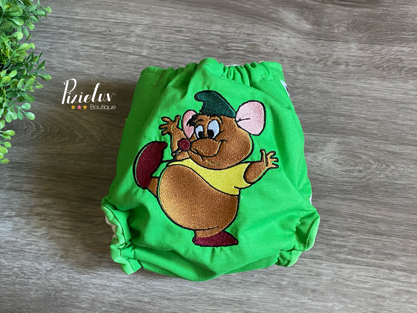 Mice Friends Gus Gus Inspired One Size Pocket Cloth Diaper, Everyday Use, Photoshoot- READY TO SHIP