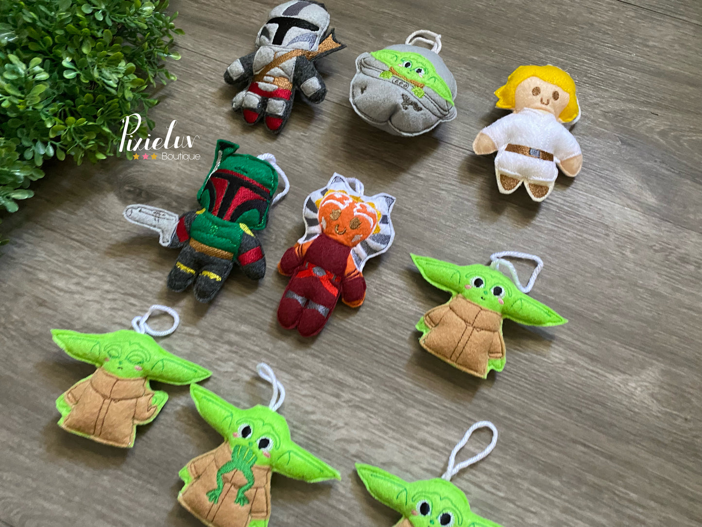 The Alien Child and The Bounty Hunter Space Battles, Galaxy Fighters Dark Side, Rebel Inspired Felt Plushies, Crib Mobile, Christmas Ornaments, Plush Toys- MADE TO ORDER