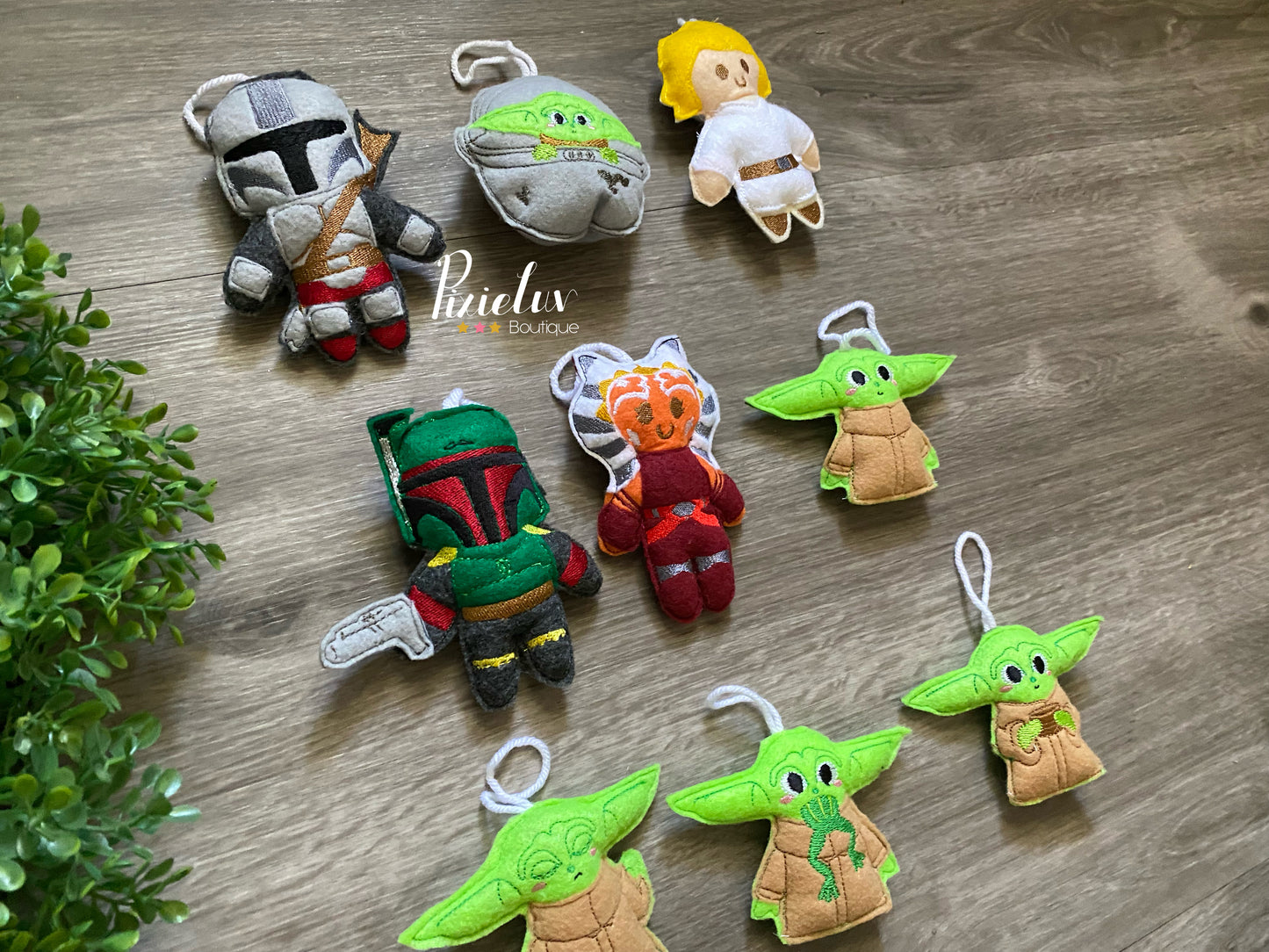 The Alien Child and The Bounty Hunter Space Battles, Galaxy Fighters Dark Side, Rebel Inspired Felt Plushies, Crib Mobile, Christmas Ornaments, Plush Toys- MADE TO ORDER