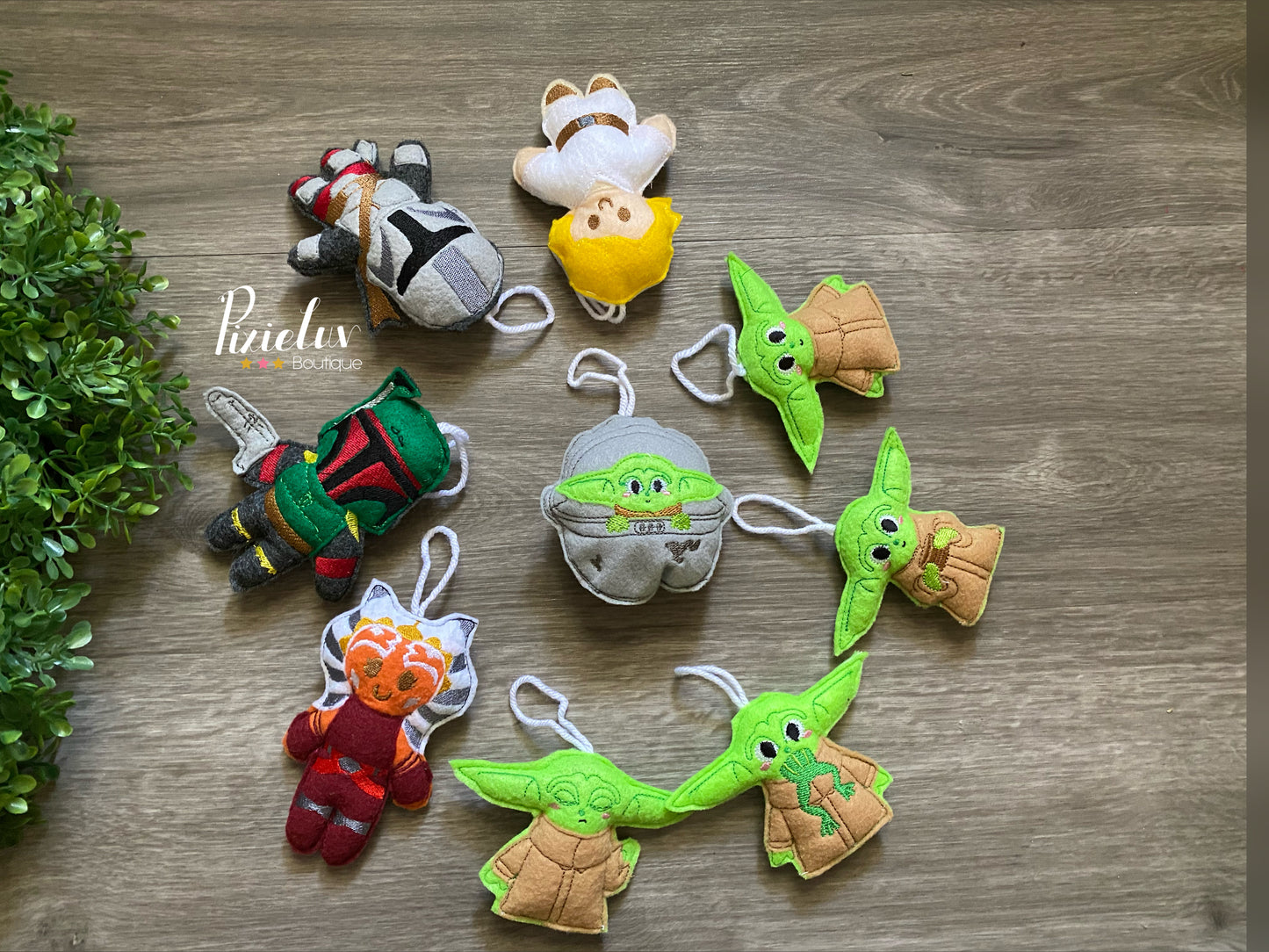 The Alien Child and The Bounty Hunter Space Battles, Galaxy Fighters Dark Side, Rebel Inspired Felt Plushies, Crib Mobile, Christmas Ornaments, Plush Toys- MADE TO ORDER