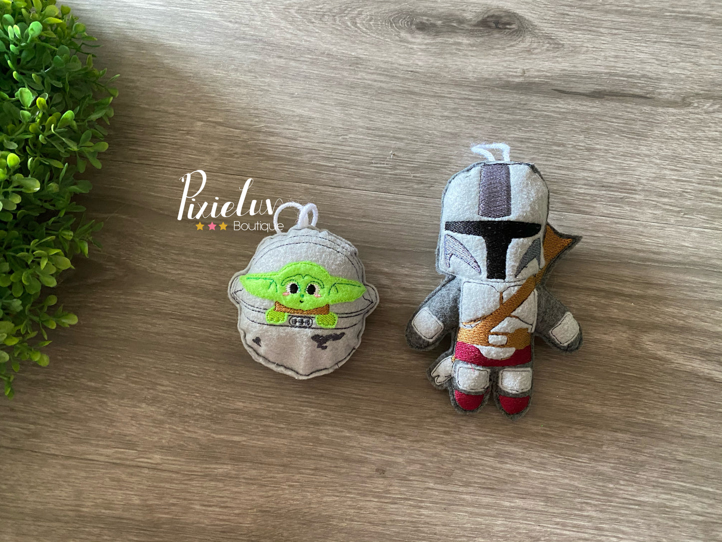 The Alien Child and The Bounty Hunter Space Battles, Galaxy Fighters Dark Side, Rebel Inspired Felt Plushies, Crib Mobile, Christmas Ornaments, Plush Toys- MADE TO ORDER