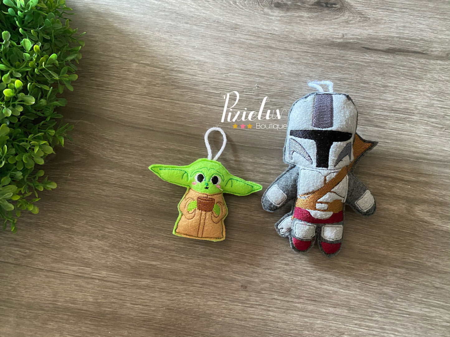 The Alien Child and The Bounty Hunter Space Battles, Galaxy Fighters Dark Side, Rebel Inspired Felt Plushies, Crib Mobile, Christmas Ornaments, Plush Toys- MADE TO ORDER