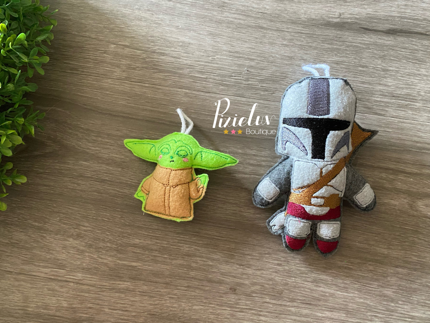 The Alien Child and The Bounty Hunter Space Battles, Galaxy Fighters Dark Side, Rebel Inspired Felt Plushies, Crib Mobile, Christmas Ornaments, Plush Toys- MADE TO ORDER