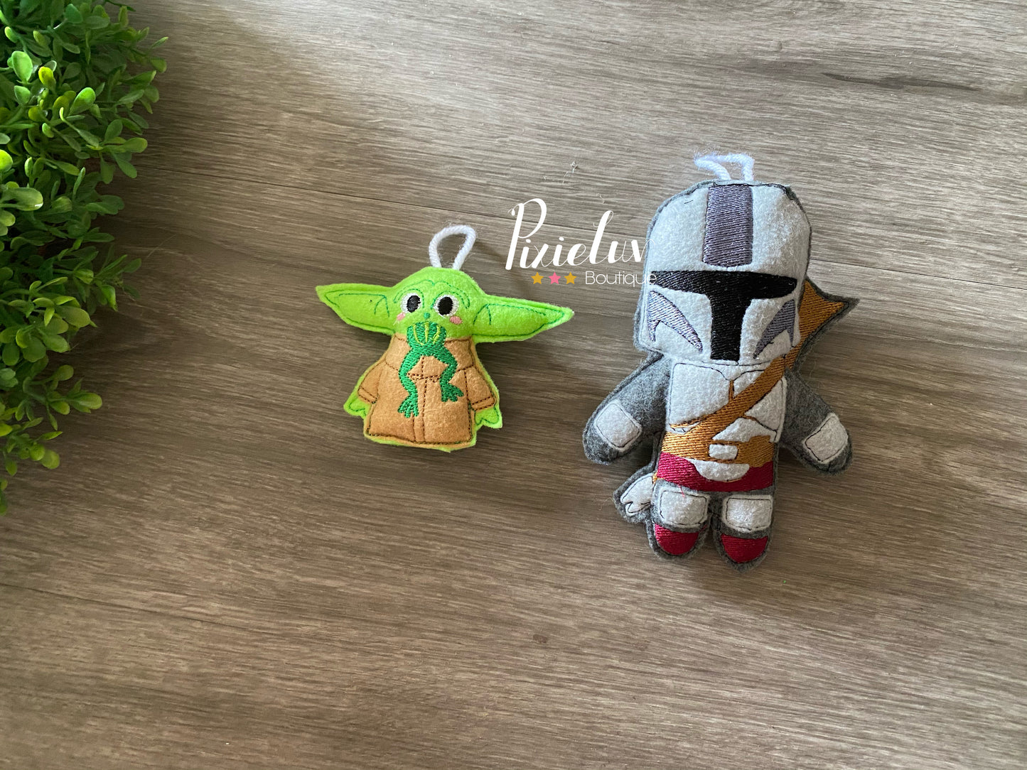 The Alien Child and The Bounty Hunter Space Battles, Galaxy Fighters Dark Side, Rebel Inspired Felt Plushies, Crib Mobile, Christmas Ornaments, Plush Toys- MADE TO ORDER