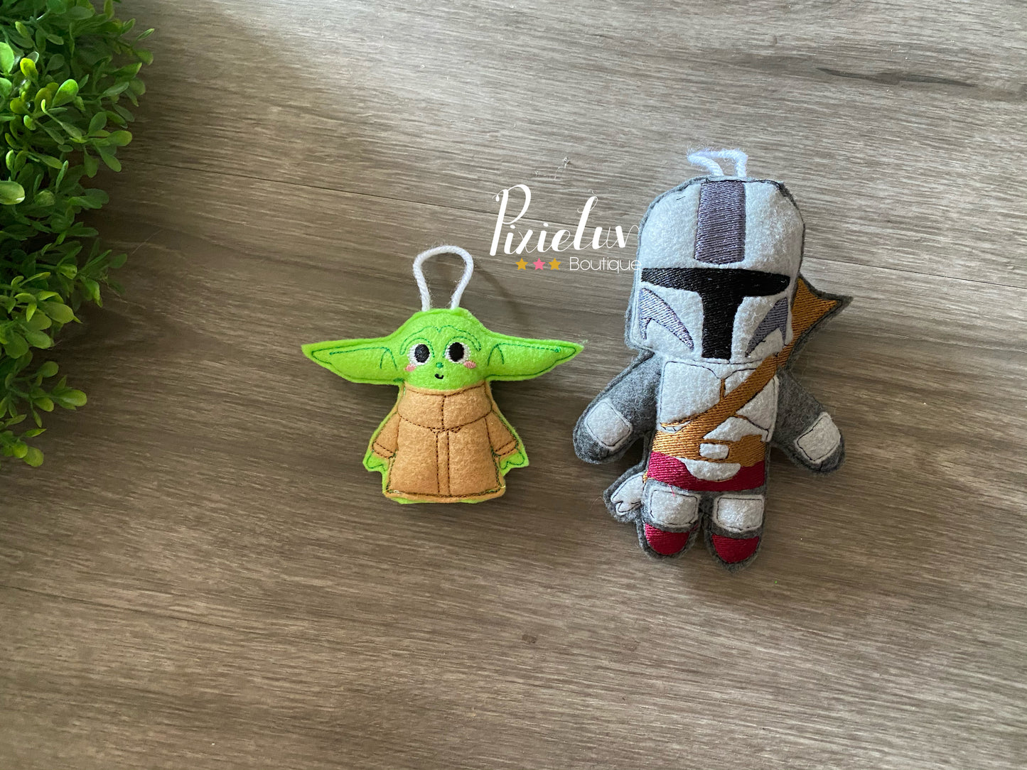 The Alien Child and The Bounty Hunter Space Battles, Galaxy Fighters Dark Side, Rebel Inspired Felt Plushies, Crib Mobile, Christmas Ornaments, Plush Toys- MADE TO ORDER