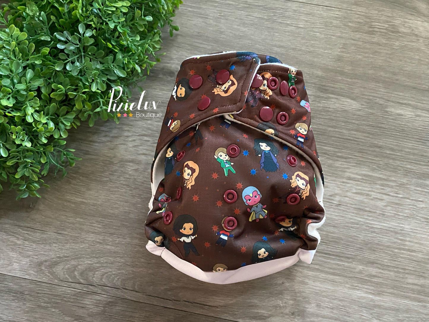 Powerful Red Witch Inspired One Size Pocket Cloth Diaper, Everyday Use, Photoshoot- READY TO SHIP