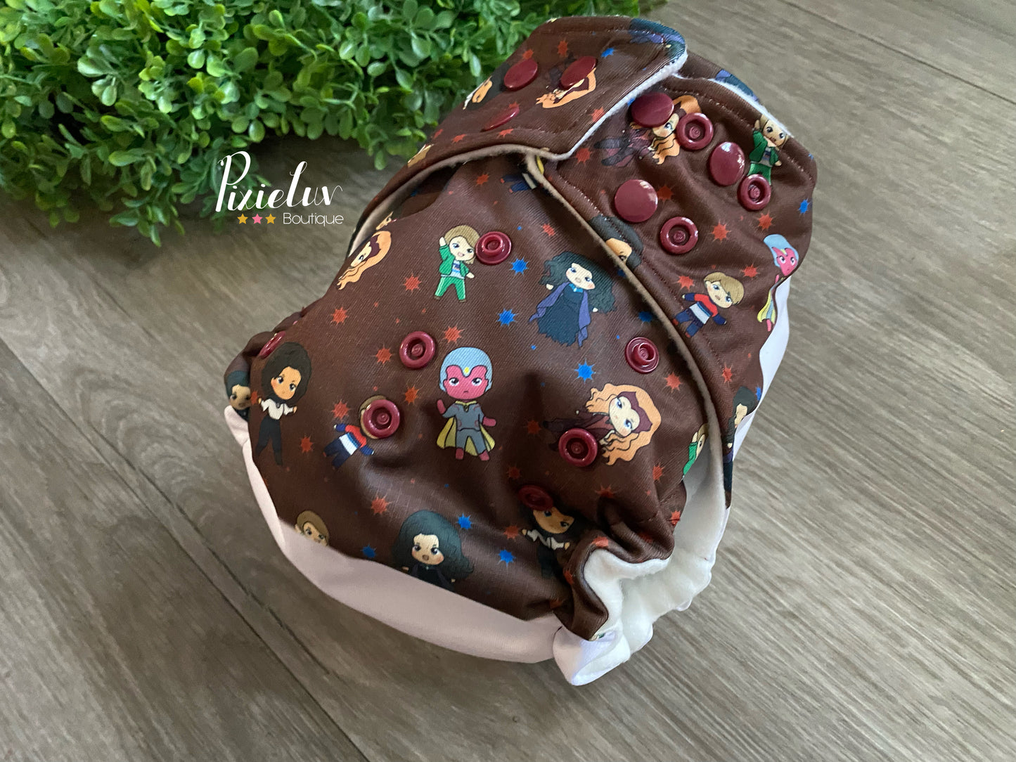 Powerful Red Witch Inspired One Size Pocket Cloth Diaper, Everyday Use, Photoshoot- READY TO SHIP