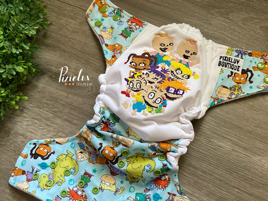 Children's Tv Show From The 90's Rugrat Inspired One Size Pocket Cloth Diaper, Everyday Use, Photoshoot- READY TO SHIP