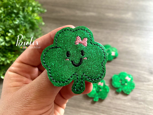 Clover St. Patricks Day Inspired Felties, Felt, Bow, Clip, Embellishments, Nurse/ Doctor Badge Decor- MADE TO ORDER