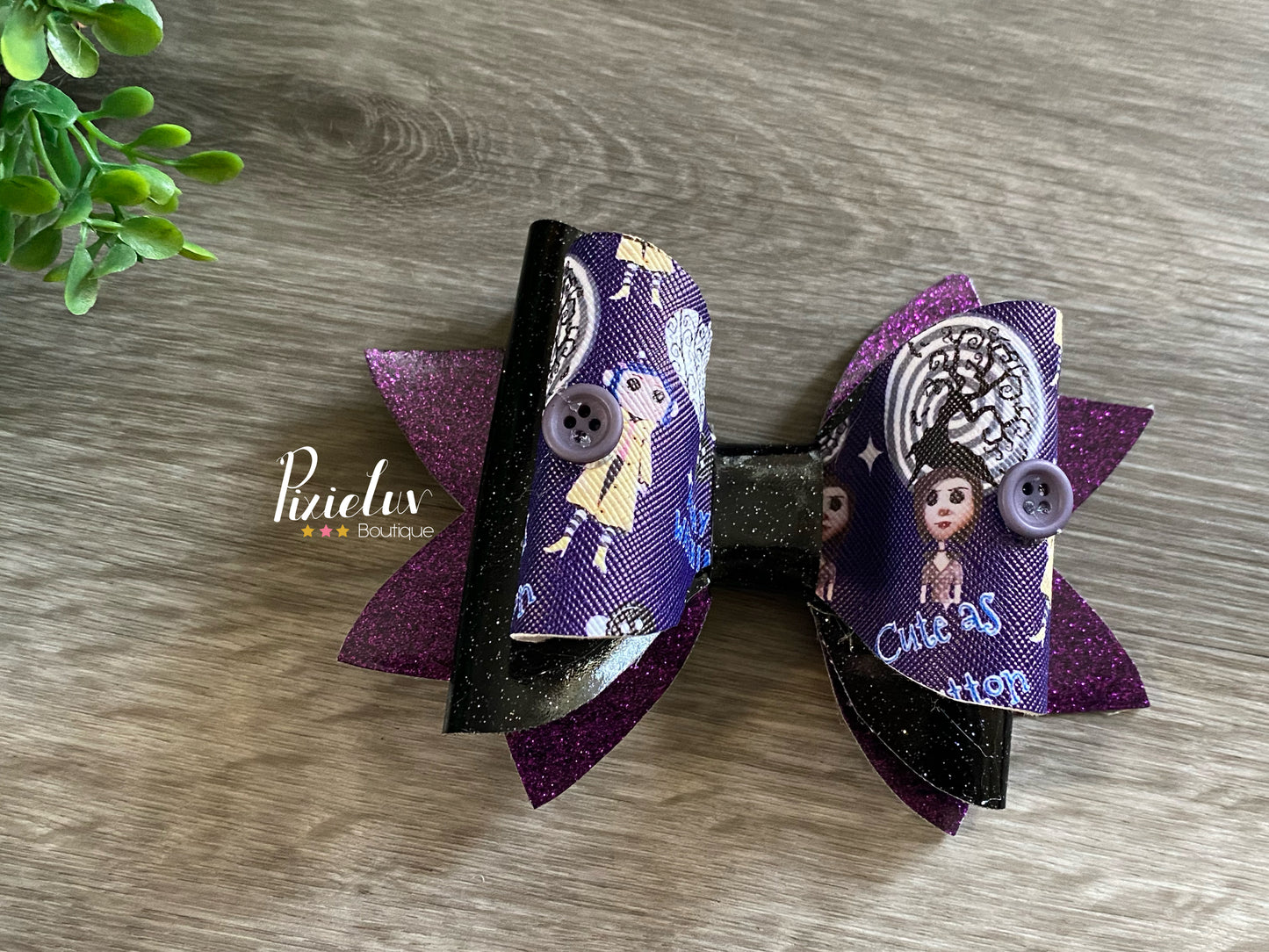 Button Eyes Fantasy World Scary Inspired Hair Bow, Bow, Clip, Embellishments- READY TO SHIP