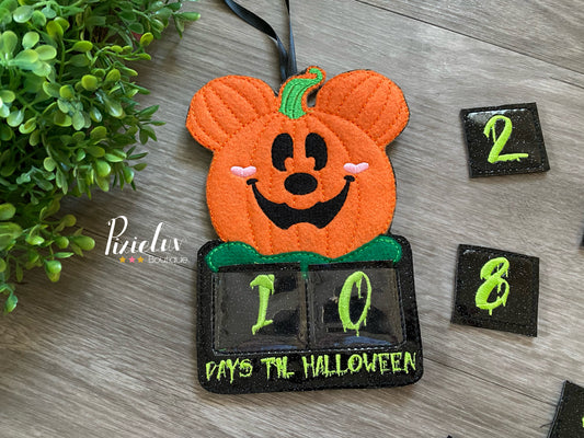 Halloween Pumpkin Ears Countdown Wall Hanger, Spooky Season, Days Til Halloween