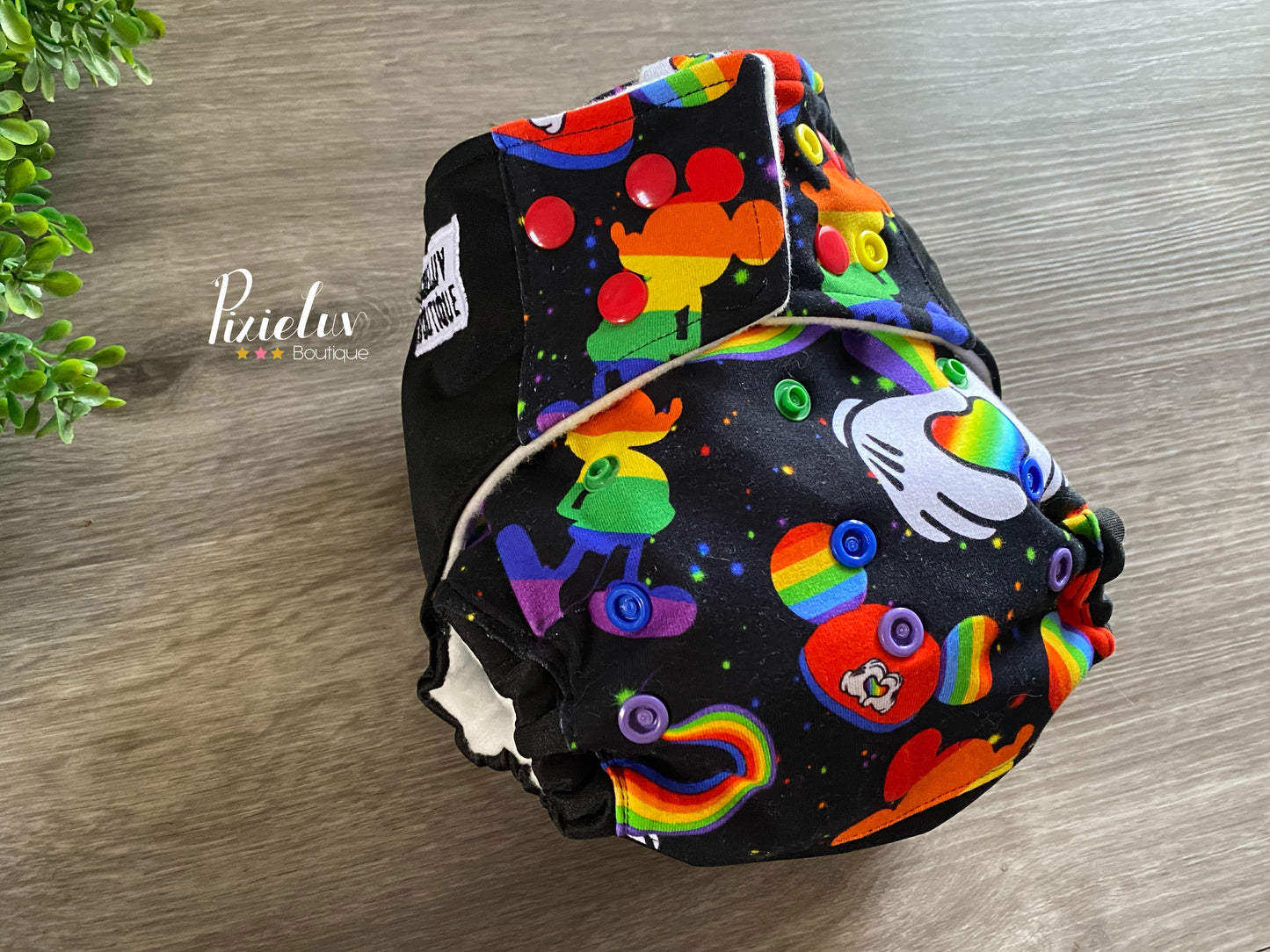 Magical Land Rainbow Hands Inspired One Size Pocket Cloth Diaper, Everyday Use, Photoshoot- READY TO SHIP