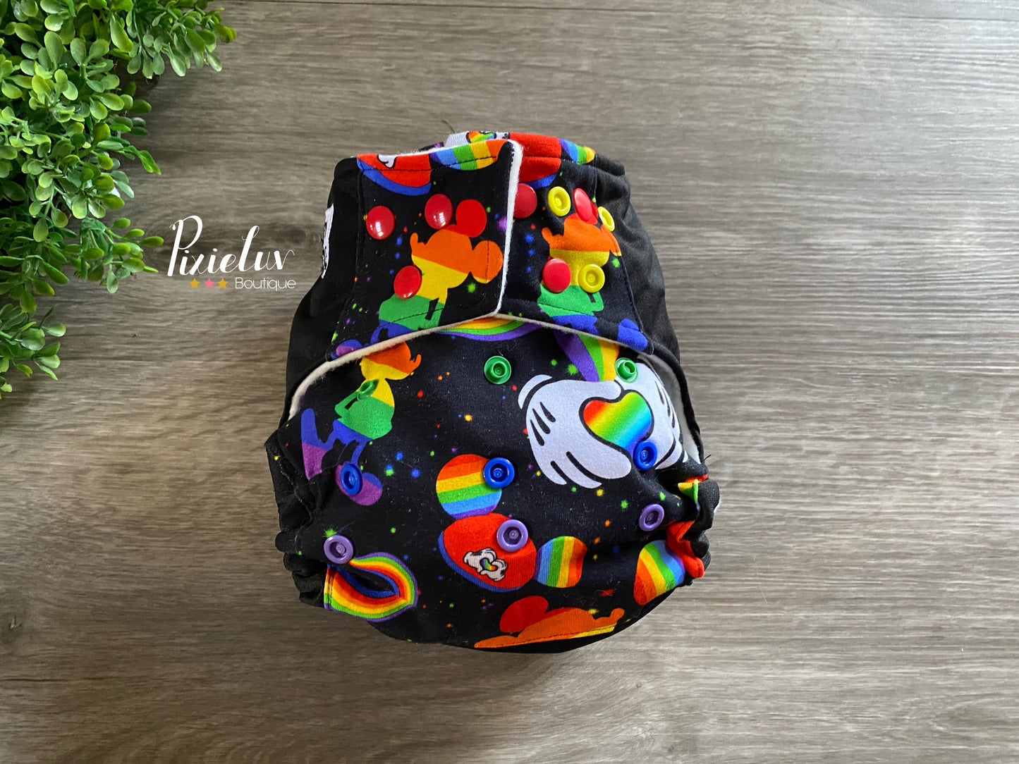 Magical Land Rainbow Hands Inspired One Size Pocket Cloth Diaper, Everyday Use, Photoshoot- READY TO SHIP